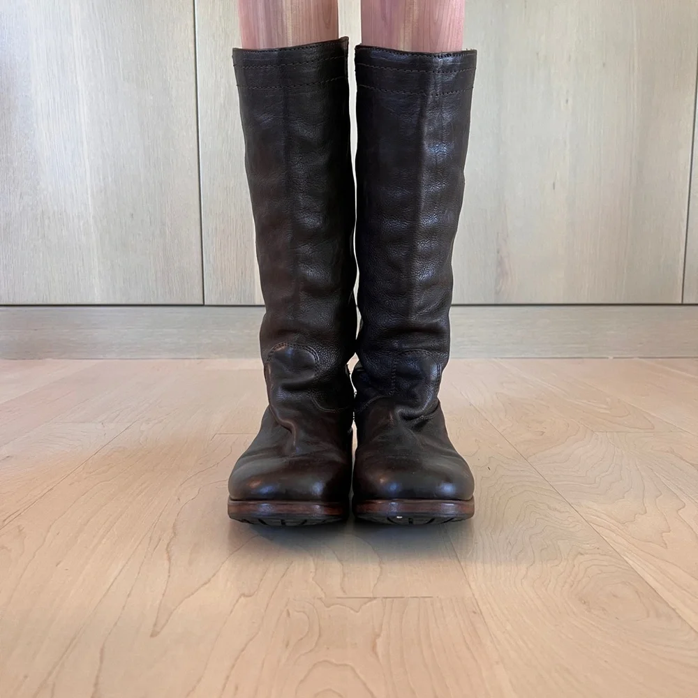 Fiorentini + Baker Tall Leather Over-the-Knee Boots in Dark Brown